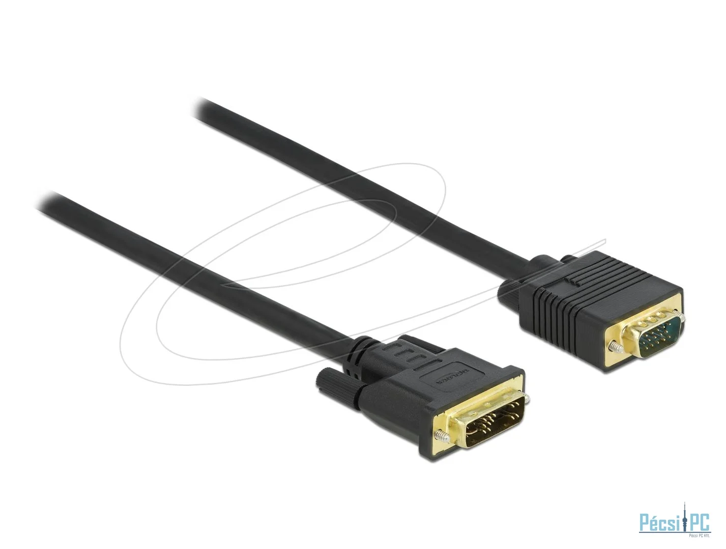 DeLock DVI 12+5 male to VGA male cable 5m Black