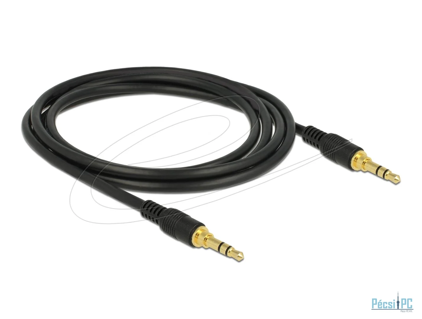 DeLock Stereo Jack 3,5mm 3 pin male > male cable 2m Black