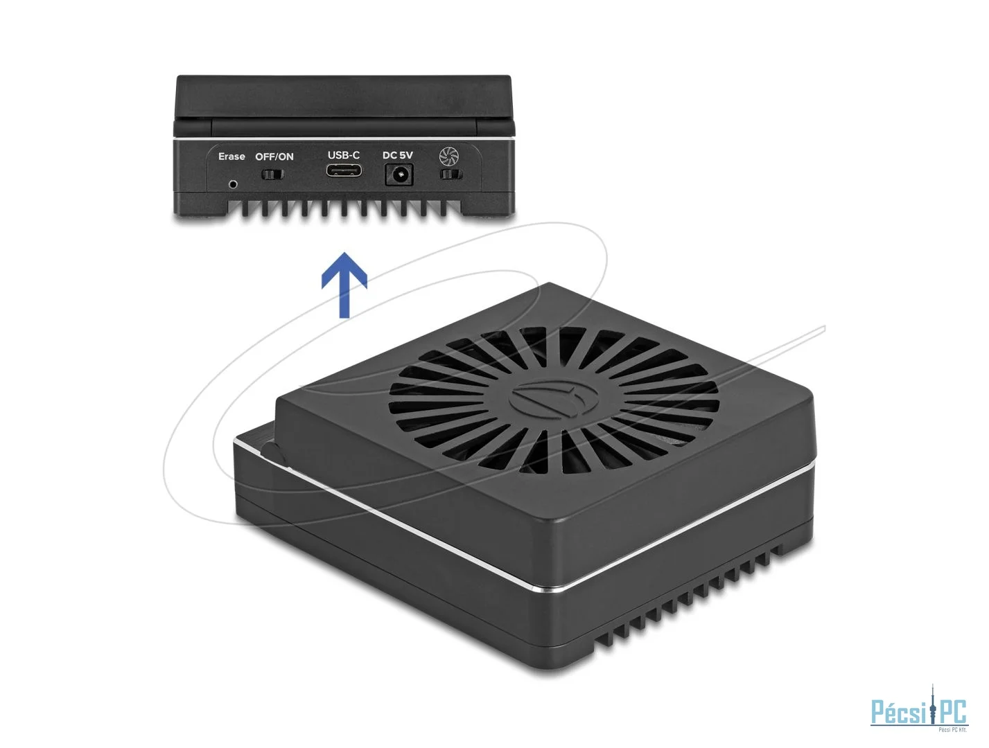DeLock USB 20 Gbps M.2 Docking Station for 4 x M.2 NVMe PCIe SSD with Clone and Erase Function