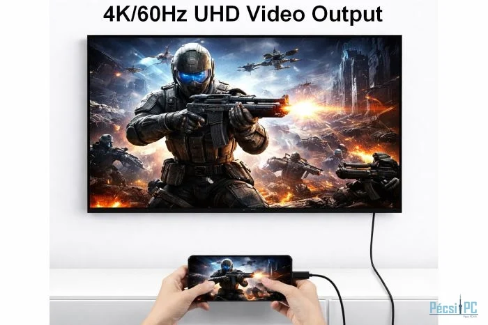 EQuip 2 in 1 USB-C to C + HDMI Cable 4K/60Hz 3m Black