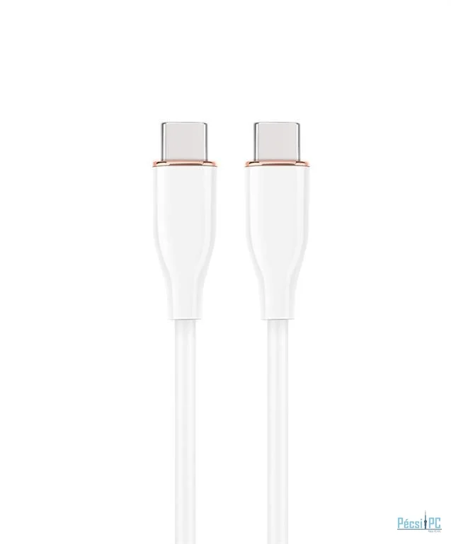 Gembird Premium silicon Type-C Power Delivery (PD) charging & data cable 1,5m White