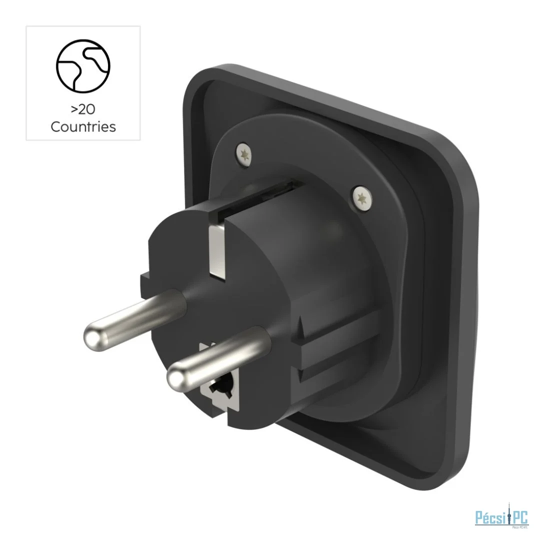 Hama EU átalakító utazó adapter Black