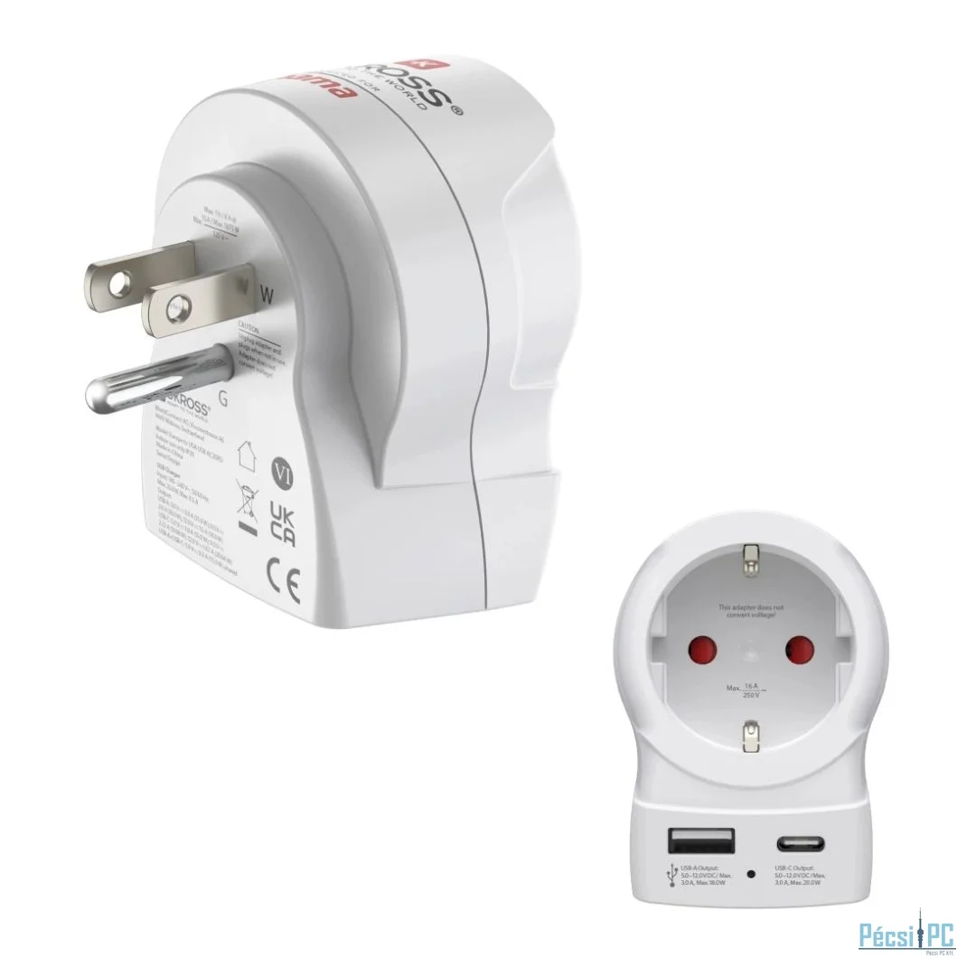 Hama USA - EU 30W átalakító utazó adapter White