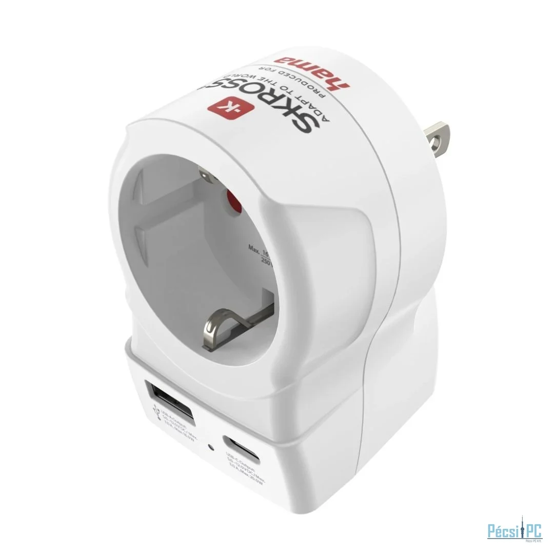 Hama USA - EU 30W átalakító utazó adapter White