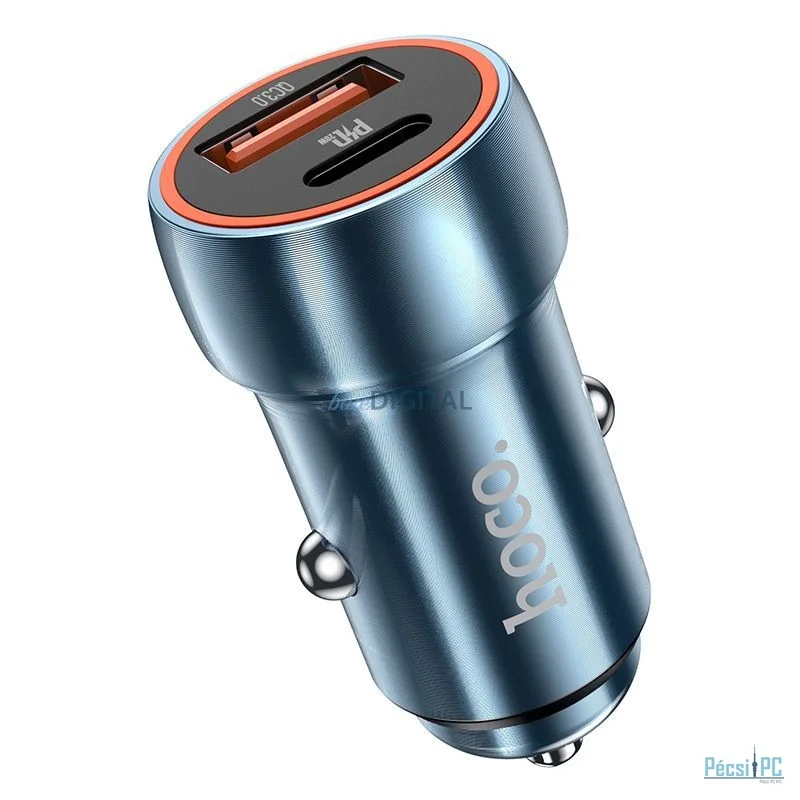 Hoco Z46A 1C1A PD QC3.0 3A 20W car charger Blue