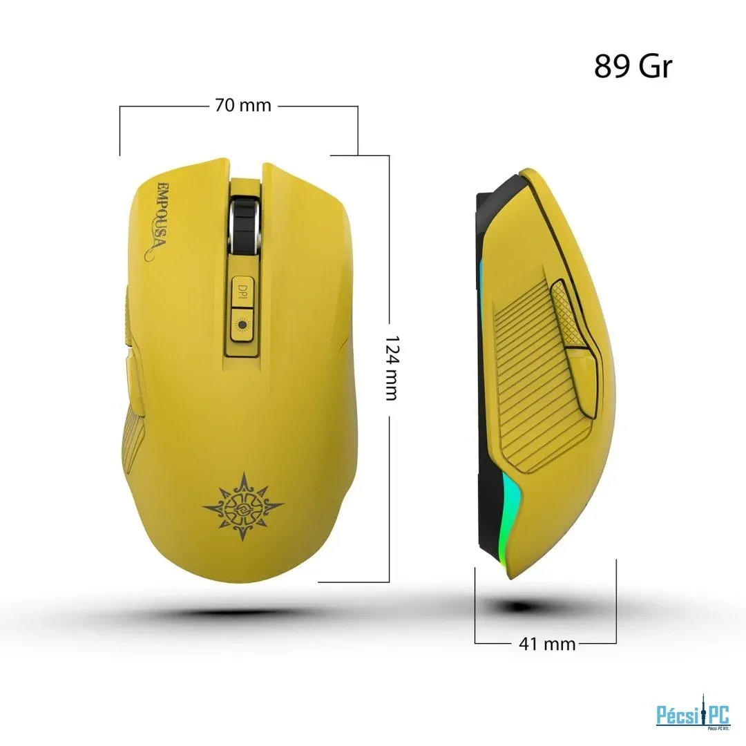 INCA IMG-328MX RGB Wireless Bluetooth Gaming Mouse Yellow