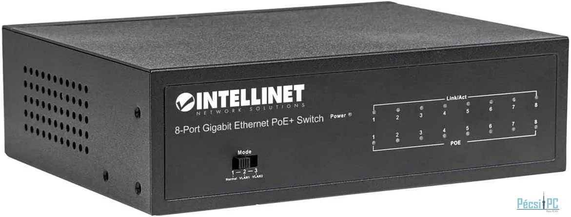 Intellinet 8-Port PoE Switch Black