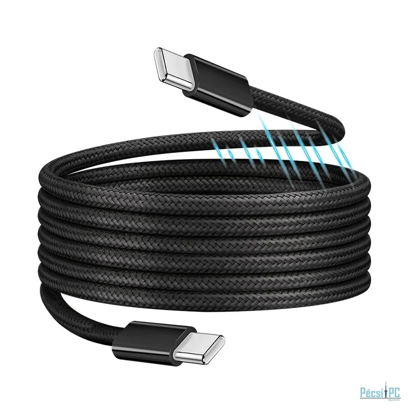 Logilink Logilink USB 2.0 Type-C C/M to C/M 60W magnet cable 1m Black