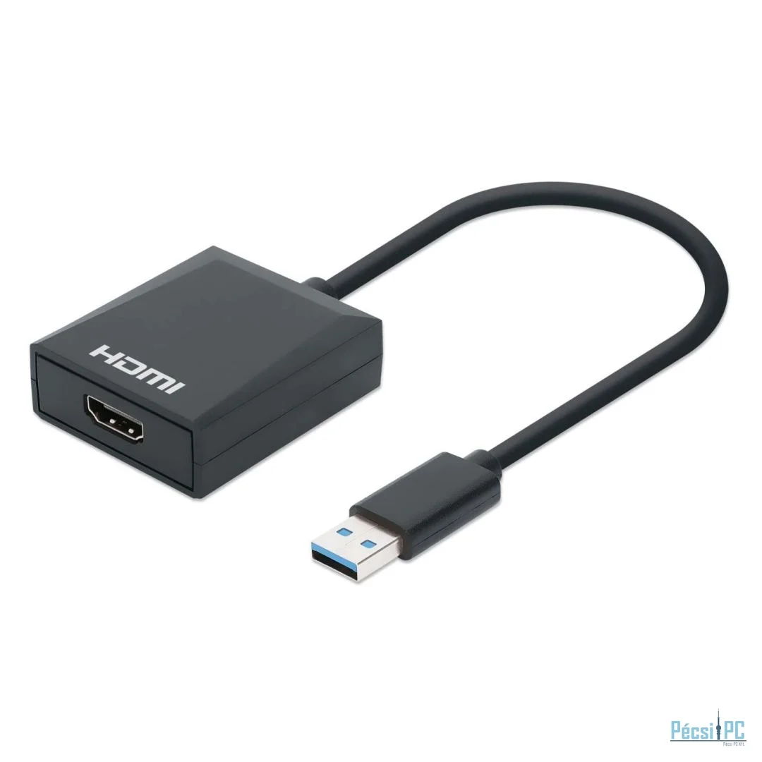 Manhattan 1080p USB-A to HDMI Adapter Black