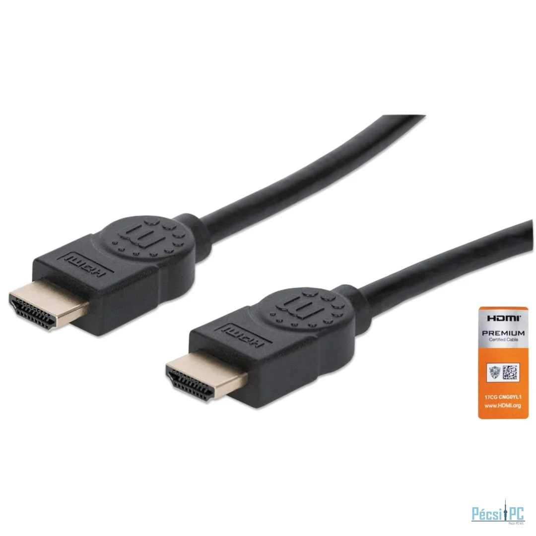 Manhattan 4K@60Hz Certified Premium High Speed HDMI Cable with Ethernet 1m Black