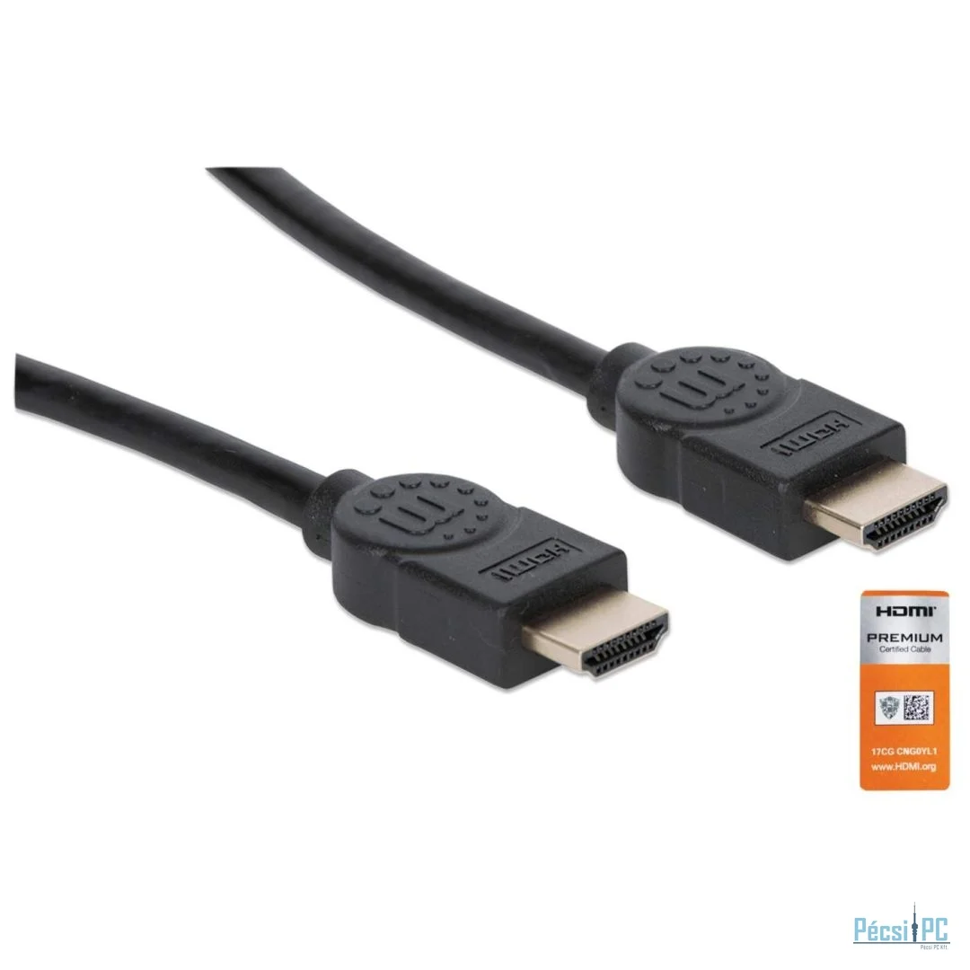 Manhattan 4K@60Hz Certified Premium High Speed HDMI Cable with Ethernet 1m Black