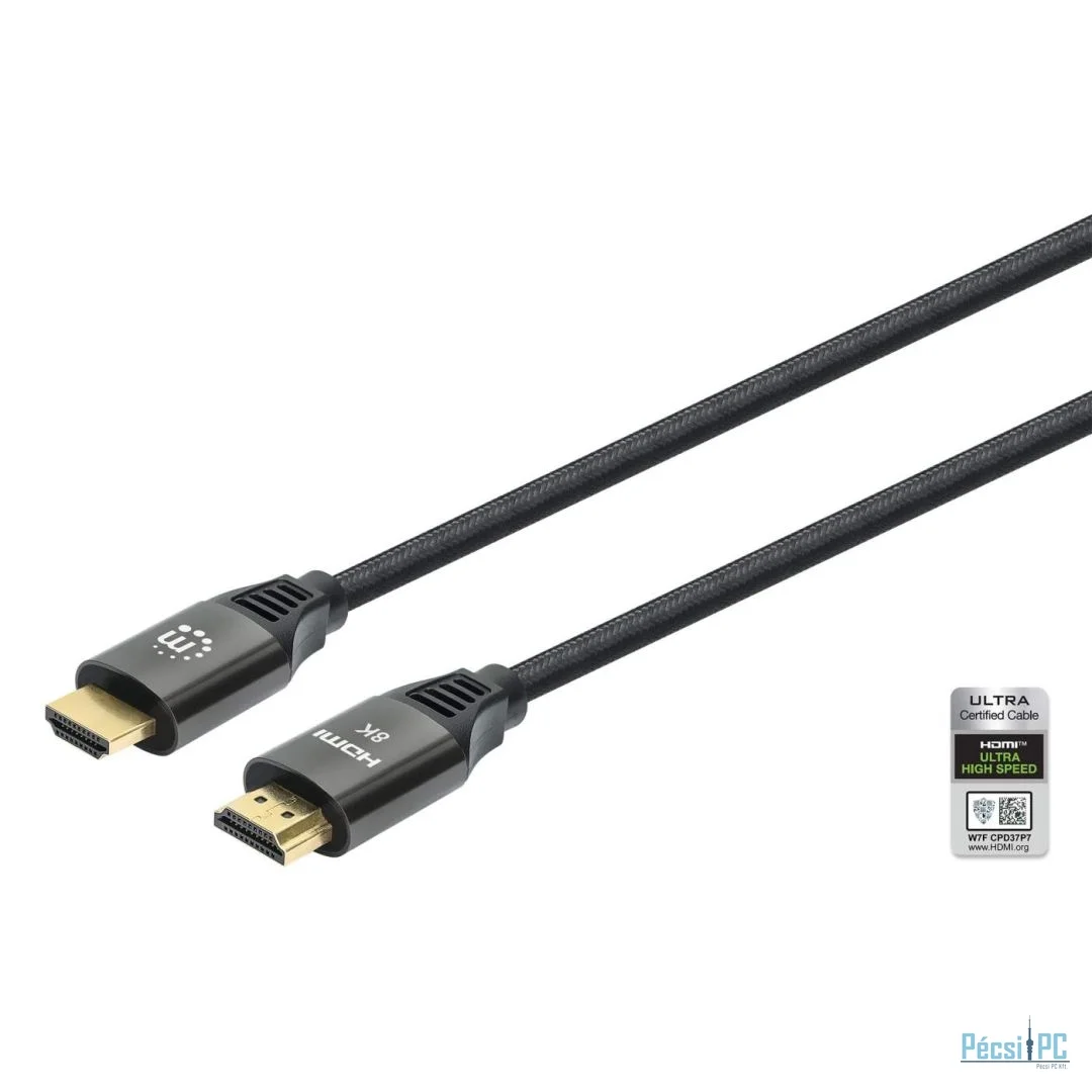 Manhattan 8K@60Hz Certified Ultra High Speed HDMI with Ethernet cable 2m Black
