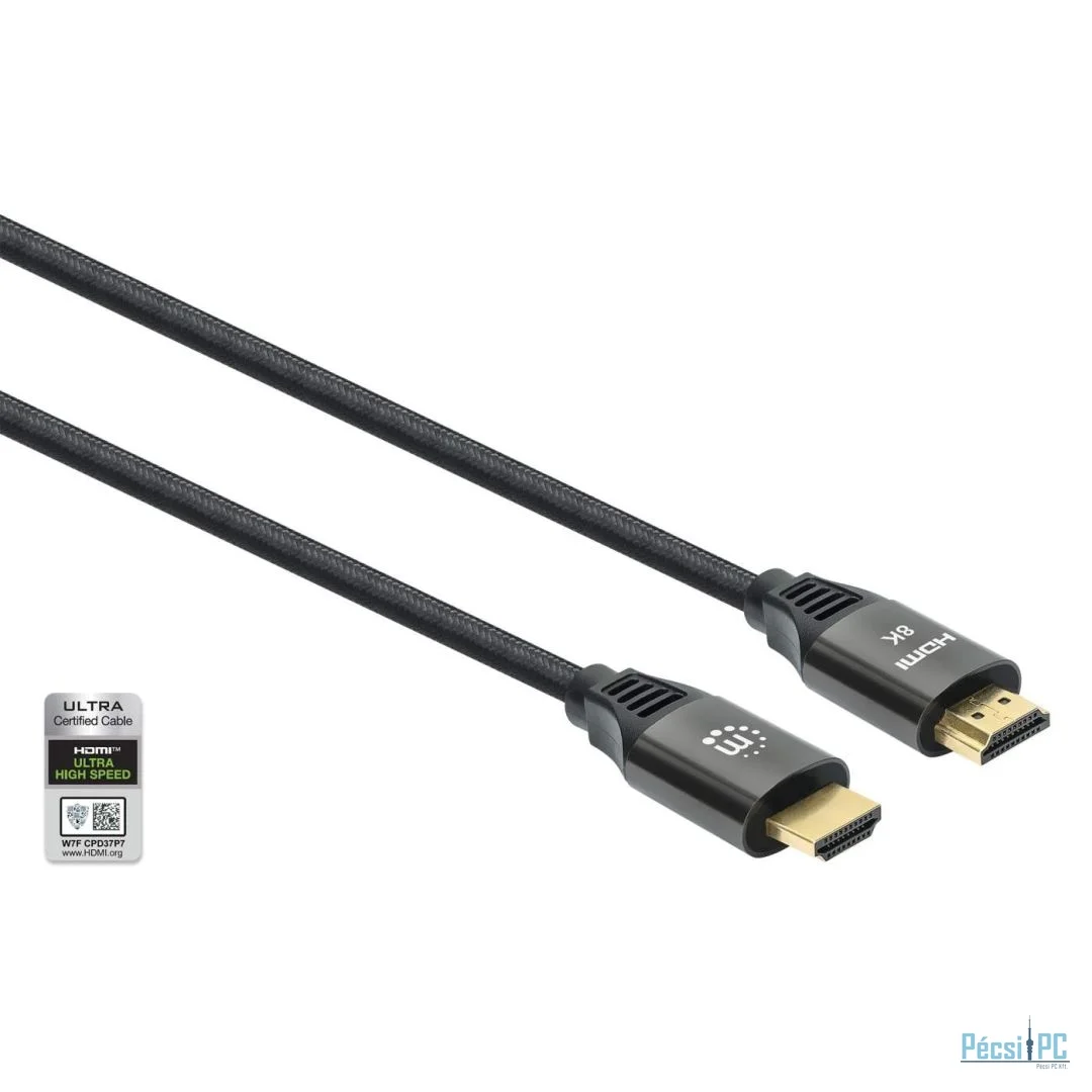 Manhattan 8K@60Hz Certified Ultra High Speed HDMI with Ethernet cable 1m Black