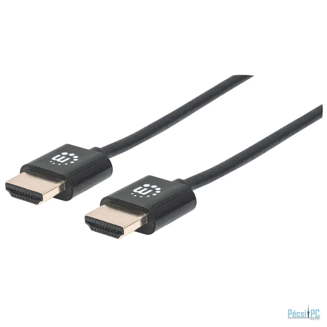 Manhattan Super-slim High Speed HDMI with Ethernet 4K60Hz cable 1m Black