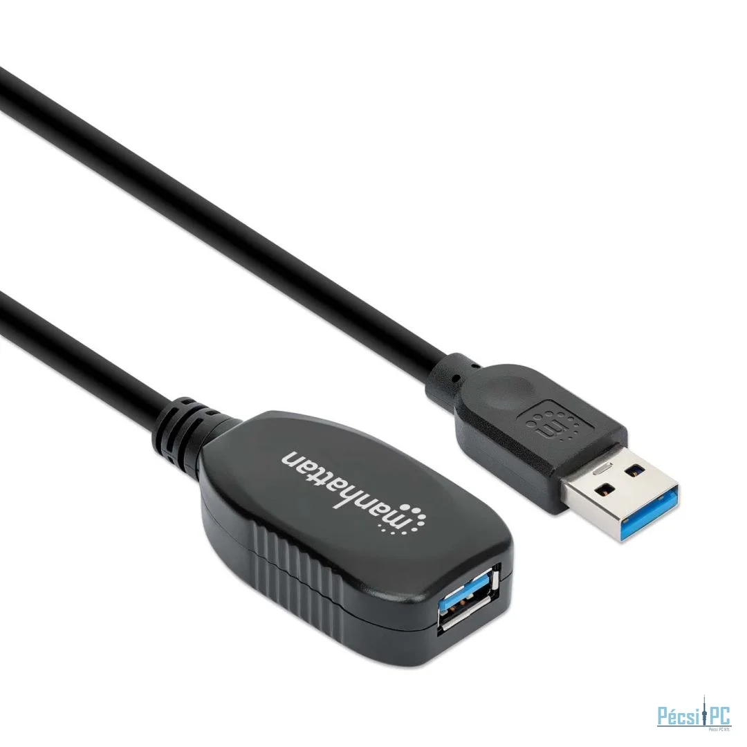 Manhattan USB 3.2 Type-A Active Extension Cable 5m Black