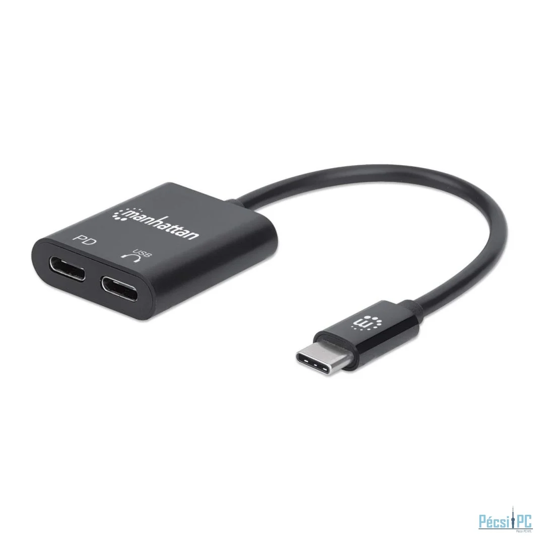 Manhattan USB-C Audio Adapter Black