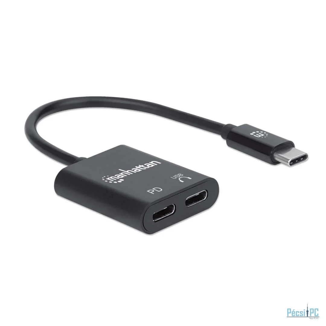 Manhattan USB-C Audio Adapter Black