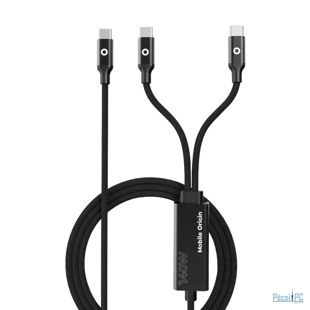 Mobile Origin 140W Dual Charge USB-C Cable 1,2m Black