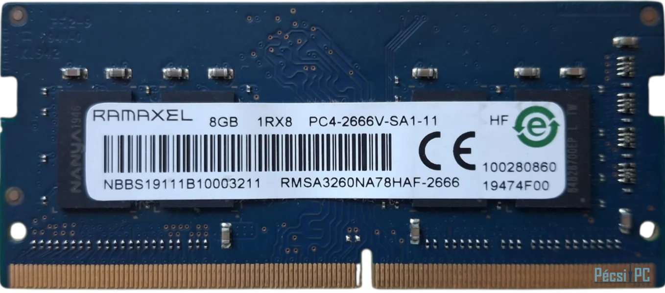 Ramaxel 8GB DDR4 2666MHz SO-DIMM / Notebook RAM