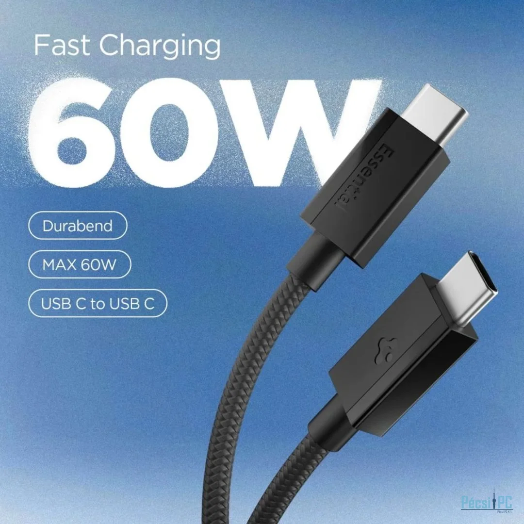 Spigen Essential USB-C to USB-C 60W Cable 1,5m Black