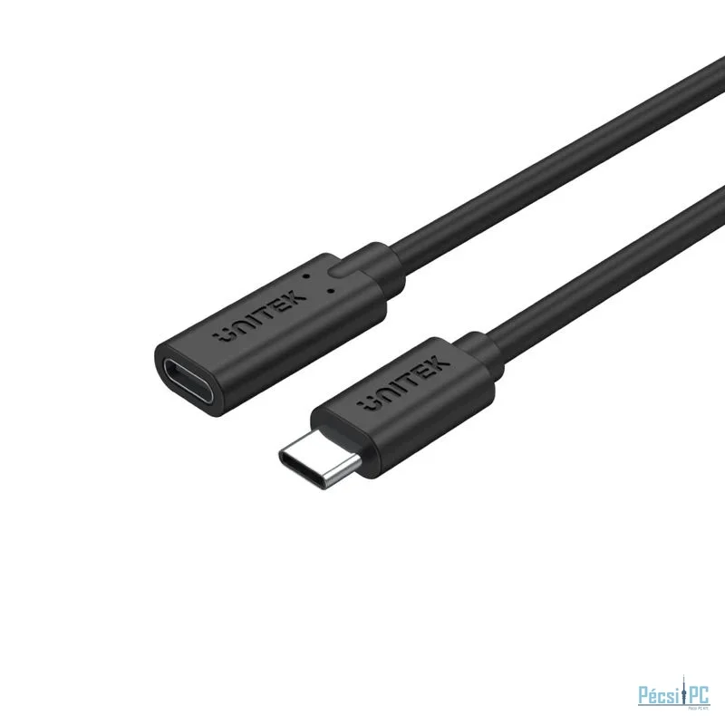 Unitek Full-Featured USB-C Extension Cable with 4K 60Hz 100W Power Delivery and 10Gbps Data (USB 3.2 Gen2) 1,5m Black