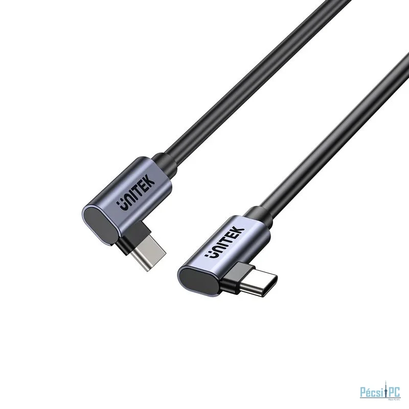 Unitek PD 100W USB-C Cable Dual 90 Degree 0,5m Black