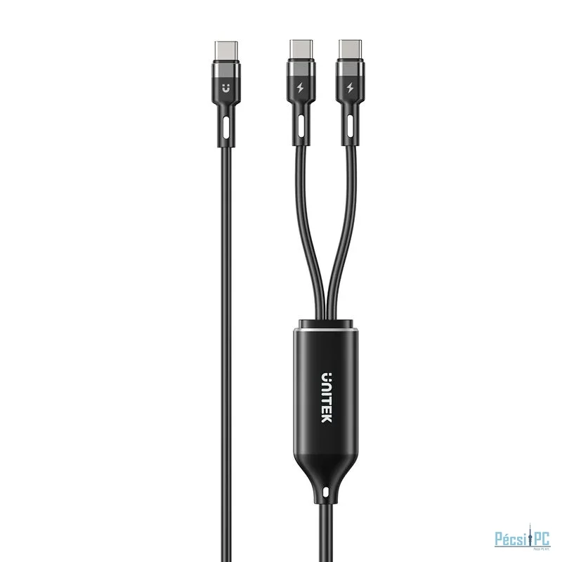 Unitek PD100W 2-in-1 USB-C Cable 1,8m Black