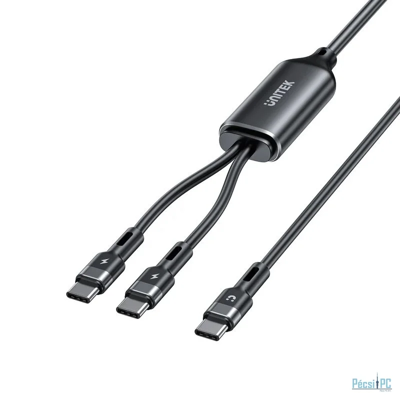 Unitek PD100W 2-in-1 USB-C Cable 1,8m Black