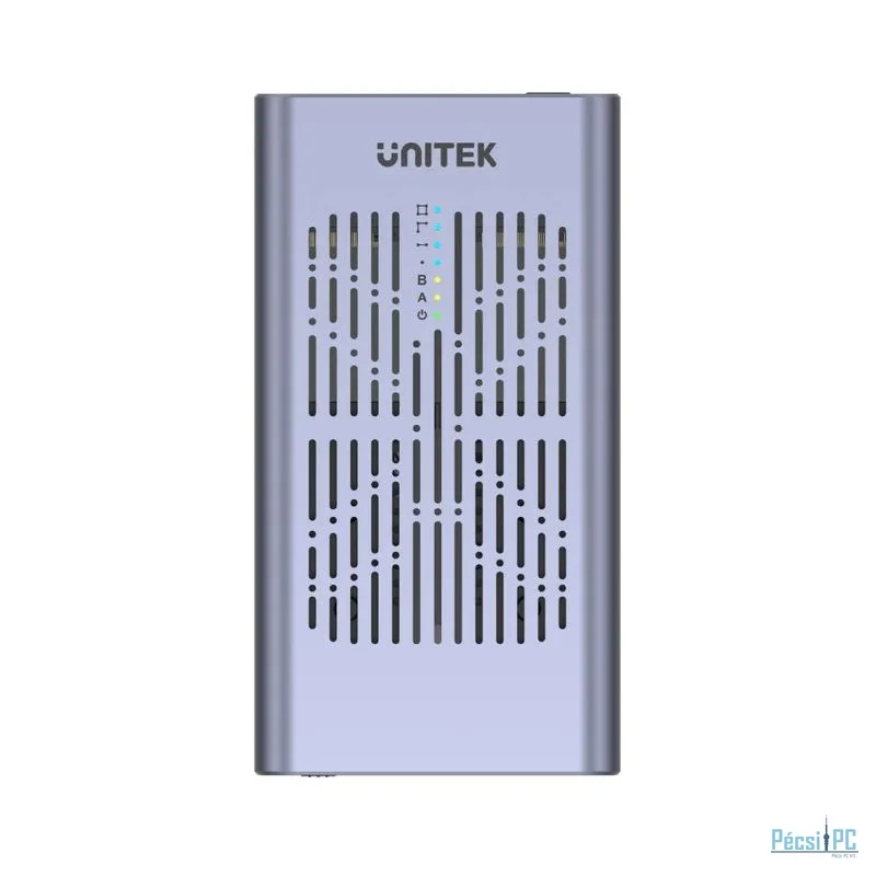 Unitek SolidForce USB-C to PCIe/NVMe M.2 SSD 20Gbps Dual Bay Enclosure with Offline Clone Space Grey