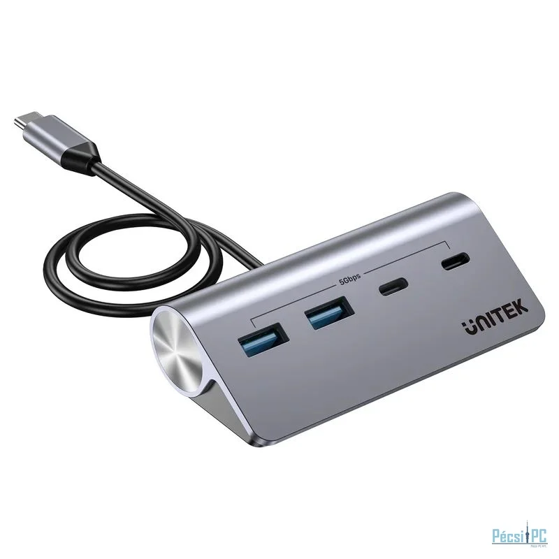 Unitek uHUB Q4 4-in-1 USB-C Hub Space Grey