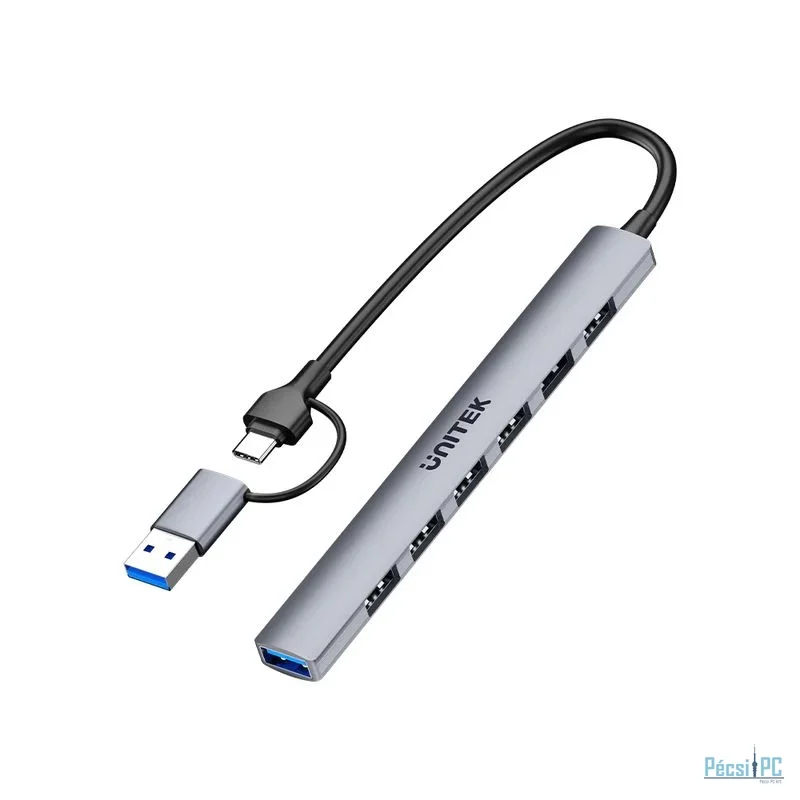 Unitek uHUB S7 7-in-1 5Gbps Hub with 7 USB-A Ports Space Grey