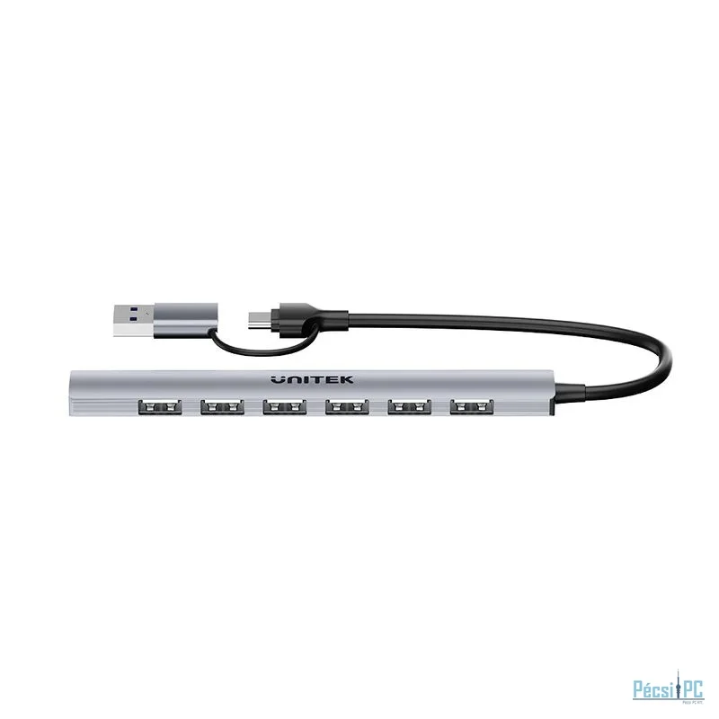 Unitek uHUB S7 7-in-1 5Gbps Hub with 7 USB-A Ports Space Grey