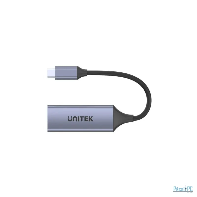 Unitek USB-C To Gigabit Ethernet Adapter With 100W Power Delivery Space Grey