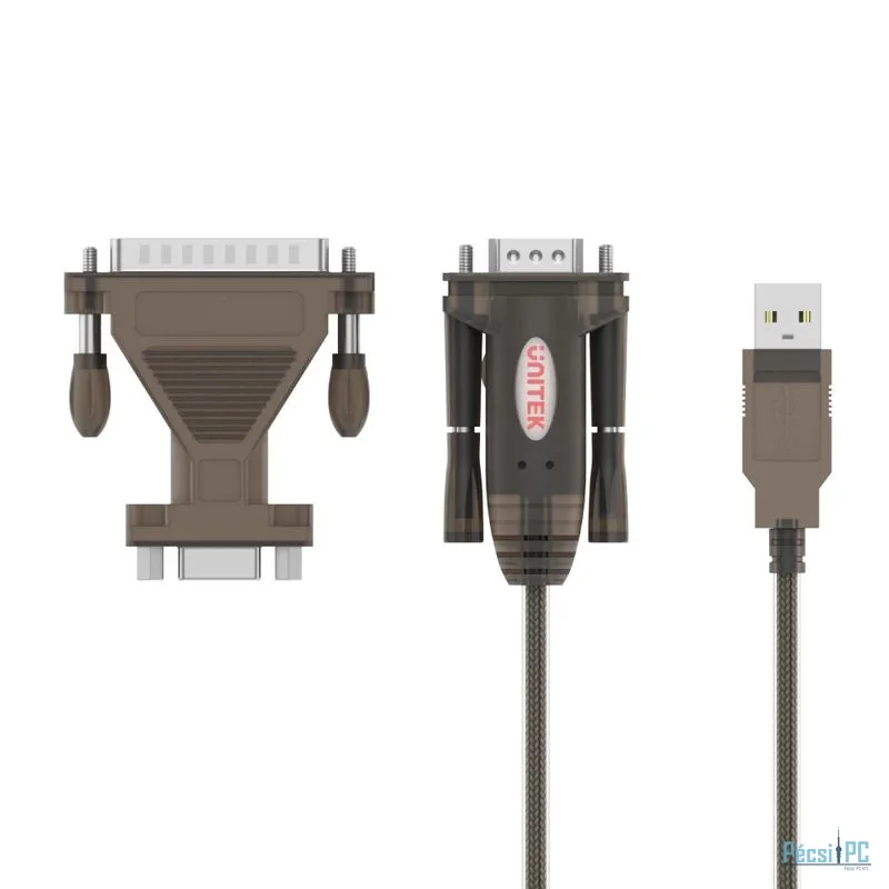 Unitek USB to Serial RS232 Cable with DB9F to DB25M Adapter 1,5m Transparent