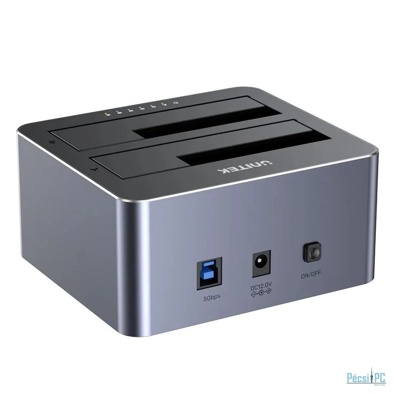 Unitek Y-3026GY01-EU 5Gbps Dual-Bay SATA Docking Station Space Grey
