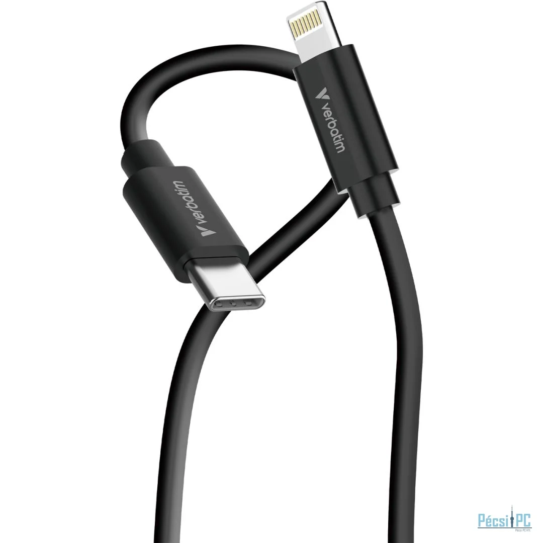 Verbatim Essentials Sync & Charge USB-C to Lightning 27W Cables 1m 2/pack Black/White