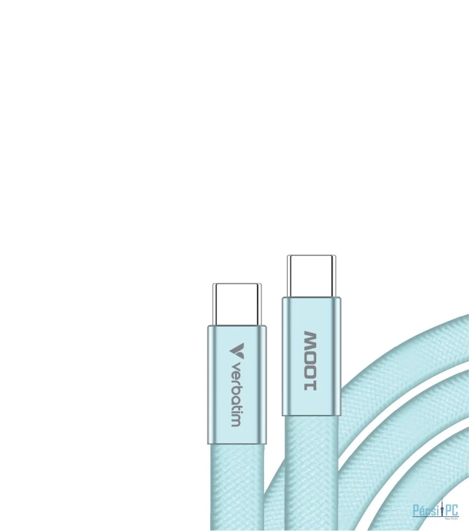 Verbatim Sync & Charge SoftTouch USB-C to USB-C 100W cable 1,2m Blue