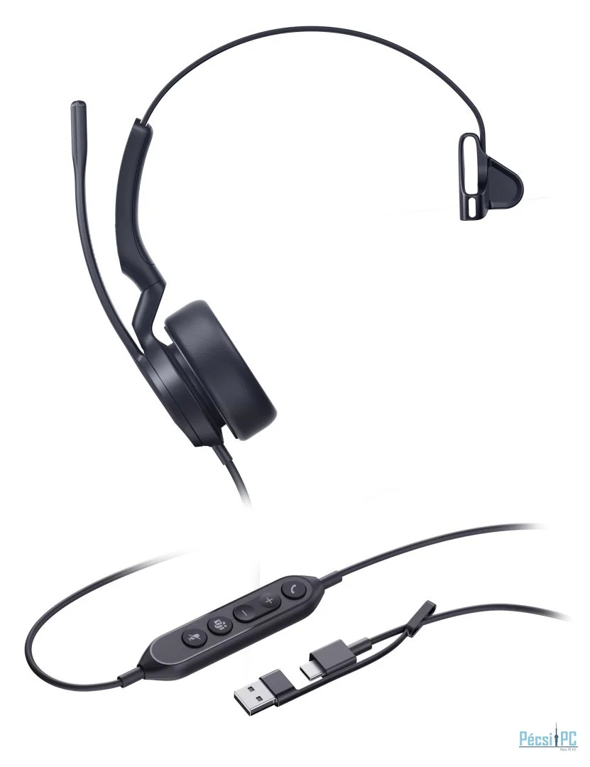 Yealink UH44 Mono USB-C/A Headset Black