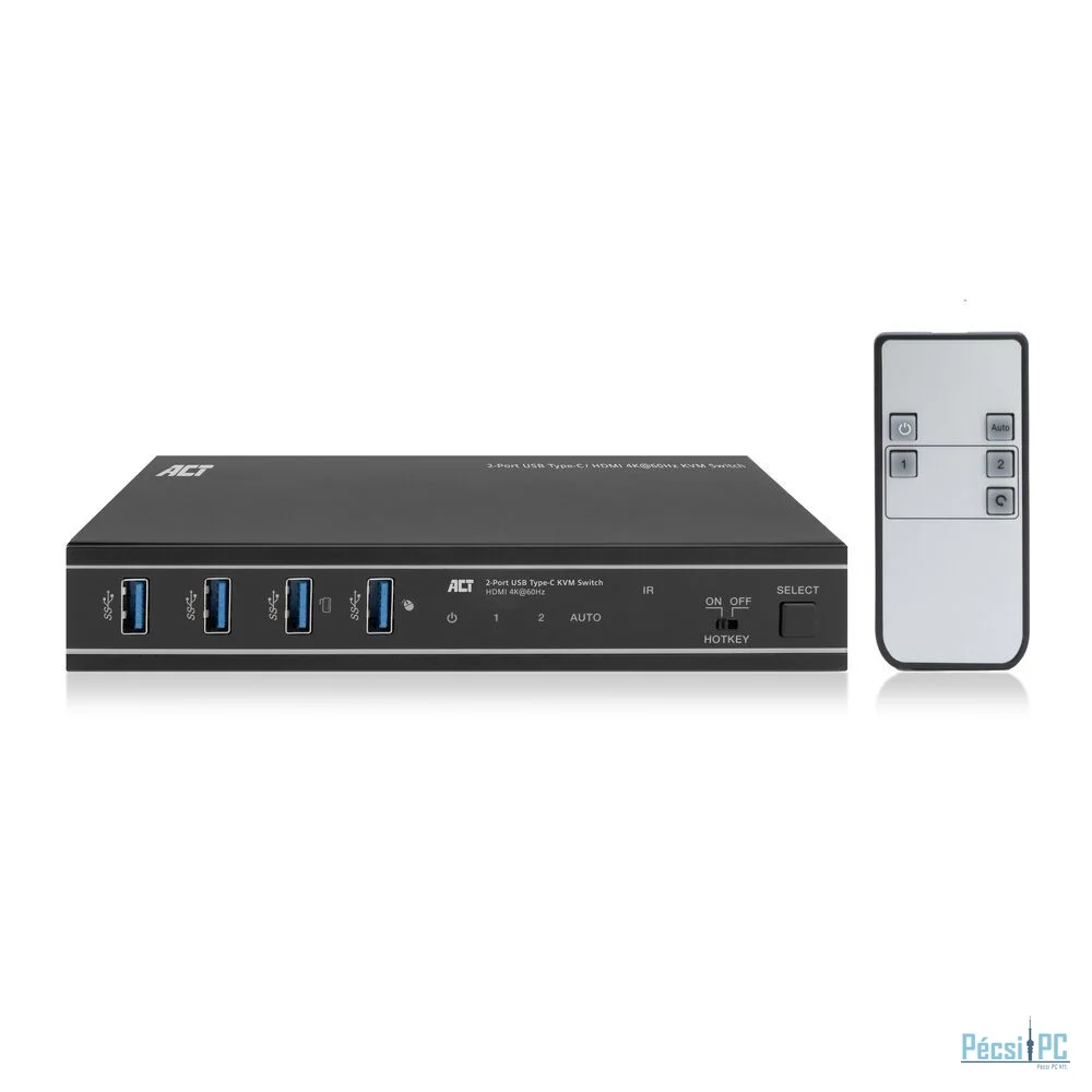 ACT AC7922 2-Port USB-C/HDMI 4K@60Hz KVM switch
