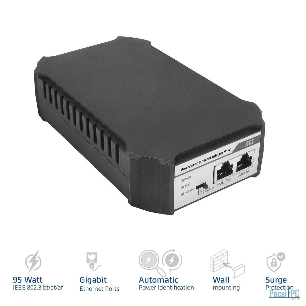 ACT AC4439 PoE injektor 95W IEEE 802.3bt
