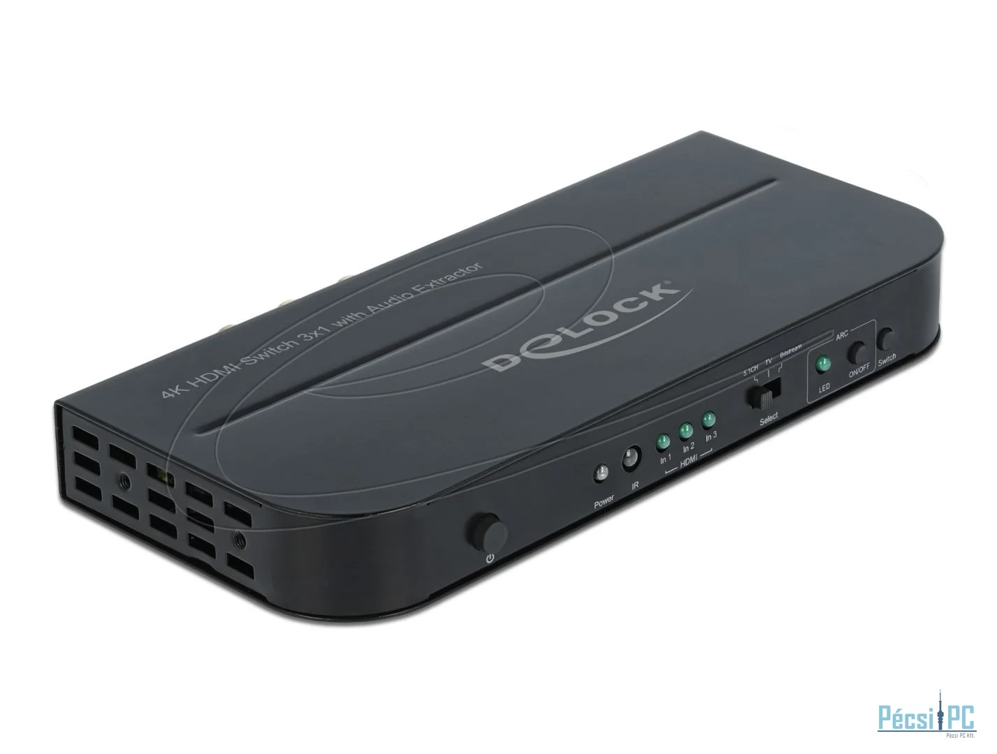 DeLock HDMI Switch 3 x HDMI in to 1 x HDMI out 4K 60 Hz with Audio Extractor