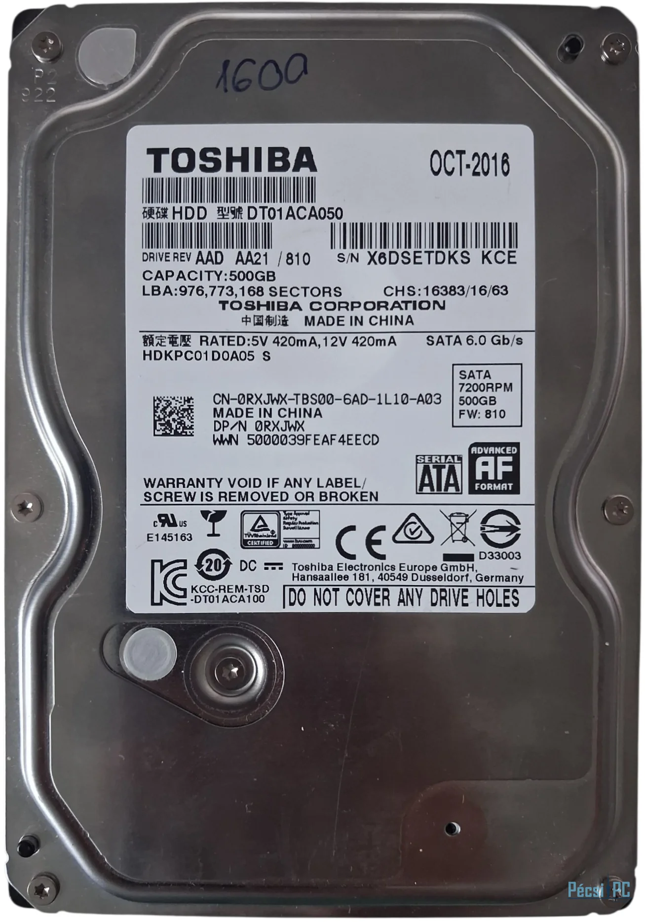 Használt Winchester (HDD, merevlemez)
