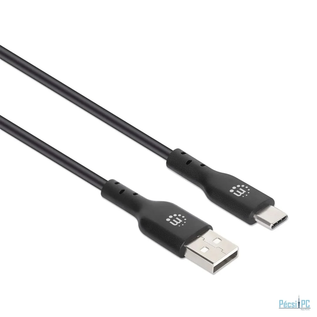 Manhattan USB2.0 Type-A Male to Type-C Male Cable 2m Black