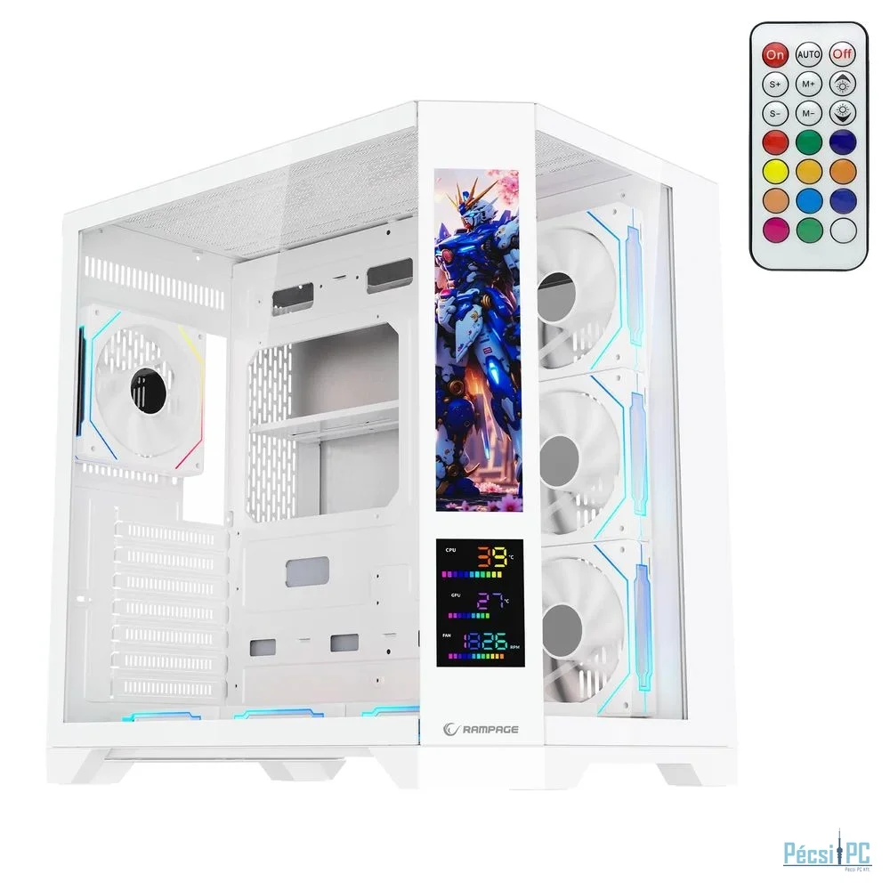 Rampage NOVA V2 RGB Tempered Glass White