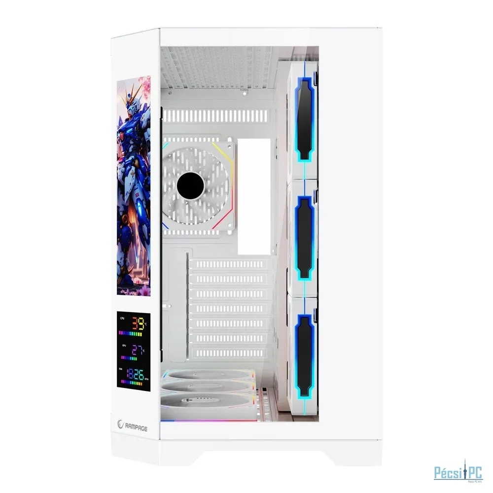 Rampage NOVA V2 RGB Tempered Glass White