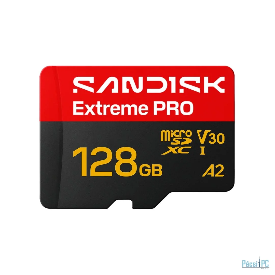 Sandisk 128GB microSDXC Extreme Pro UHS-I V30 A2 adapter nélkül
