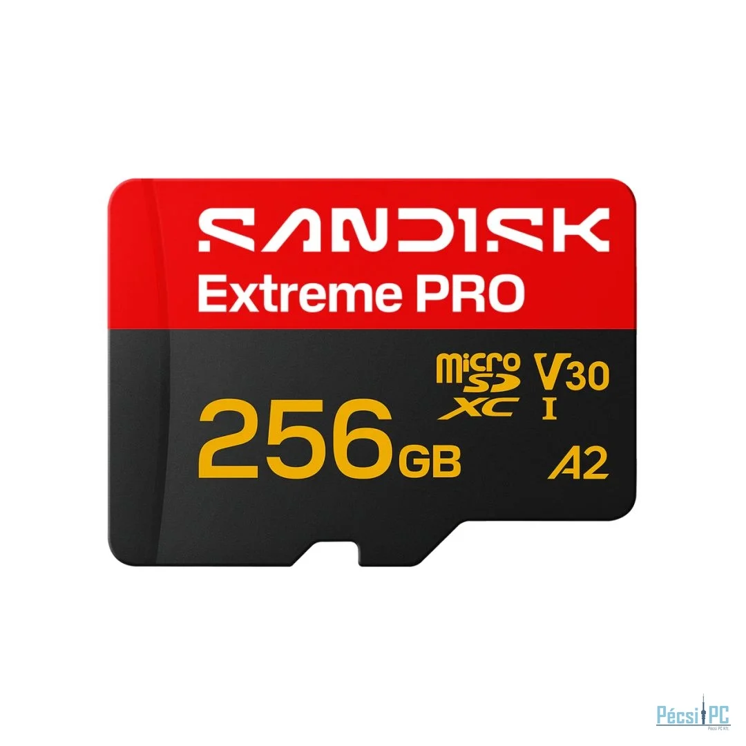 Sandisk 256GB microSDXC Extreme Pro UHS-I V30 A2 adapter nélkül