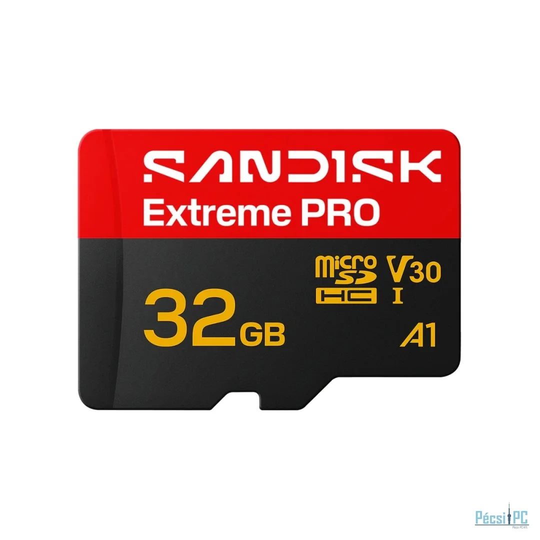 Sandisk 32GB microSDXC Extreme Pro UHS-I V30 A1 adapter nélkül