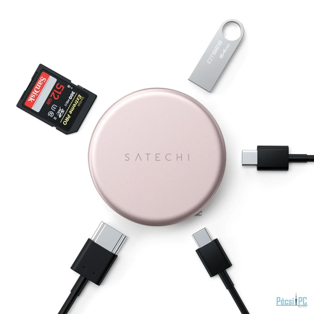 Satechi OntheGo 5-in-1 Multiport Adapter Blush