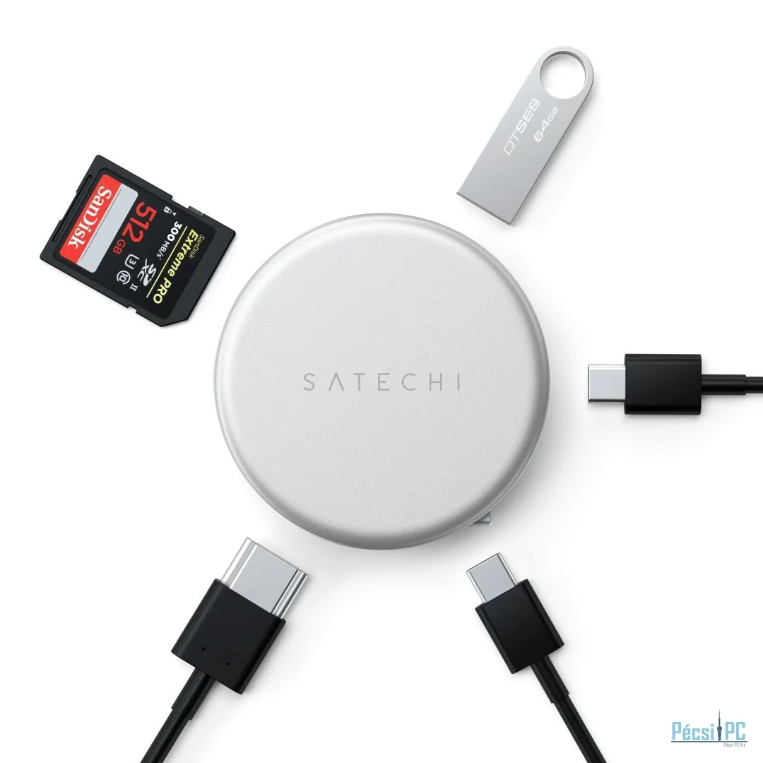 Satechi OntheGo 5-in-1 Multiport Adapter Silver